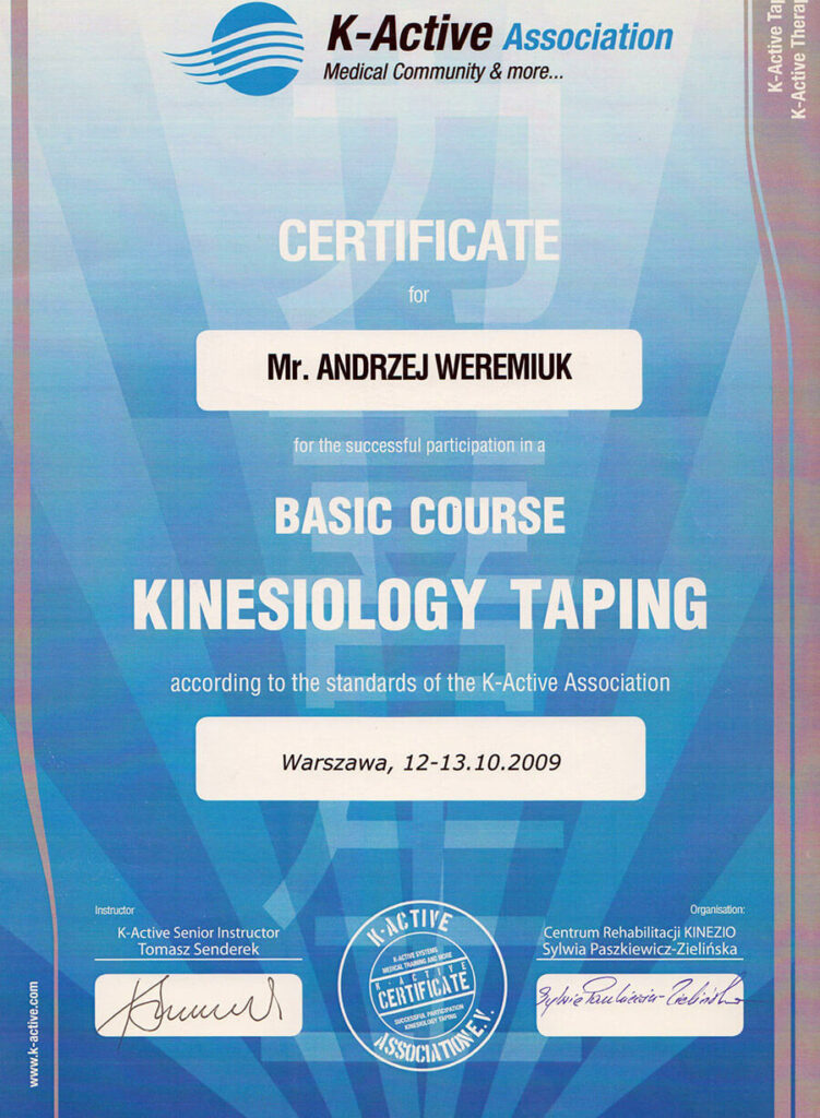 Kinesiotaping certificate London